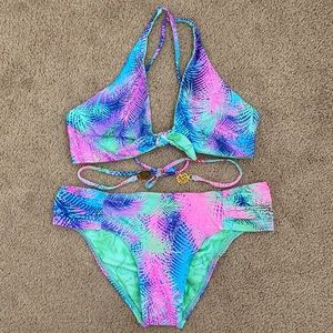 Luli Fama Palmares Bikini Top and Bottom Swimsuit Size XS